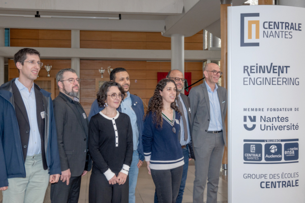 L’équipe d’Edycem et de Centrale Nantes, dans les locaux de l’école. [©ACPresse]