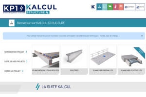 Kalcul Structure Planchers Poutrelles/Entrevous vient compléter la suite Kalcul de KP1 [©KP1]