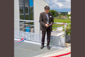 Bertrand Bedel, président du Cérib, inaugurant le 30 mai dernier, le nouveau centre de formation Tekhné. [©Cérib]
