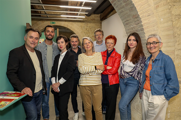 Philippe Capelier, Nikhil Calas, Emmanuelle Raoul-Duval, Hugo Franck, Dominique Delord, Gilles Taulier, Danièle Damon, Séréna Rolet, et Fabienne Paumier [©Syndicat de l’architecture]