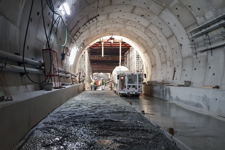 BGEA Labo intervient actuellement sur une galerie souterraine dans le cadre de la construction d’un tramway. [©BGEA Labo]