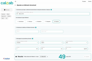 Lancée par Ingérop, Calcab est une application permettant de calculer l'empreinte carbone des éléments structurels d'un bâtiment dès la phase de conception. [©Ingérop]