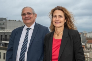 Alain Plantier, président de l’Unicem et Carole Deneuve, chef du service économique et statistique de l’Unicem. [©ACPresse]