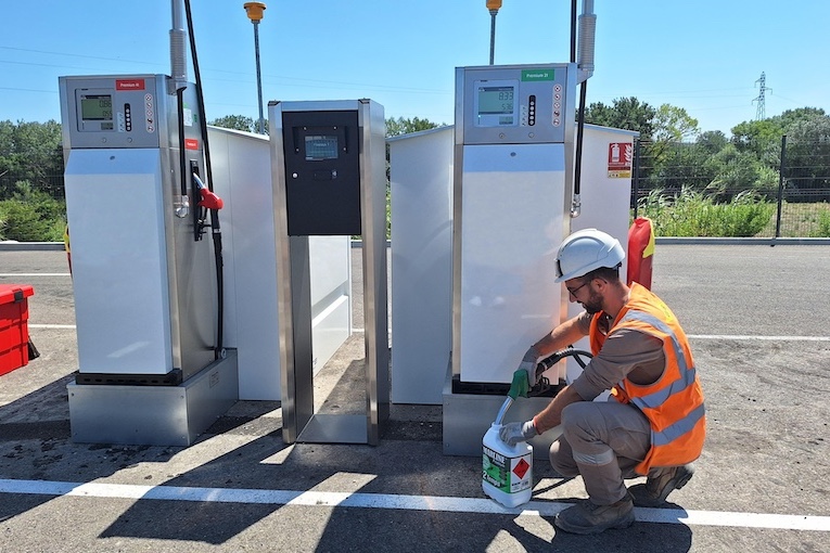 La station automatisée Marline permet une facilité de gestion du carburant sur chantier ou en agence.  [©Marline]