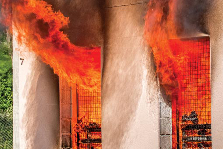 Essai de résistance au feu réalisé par le Cérib. [©Cérib]